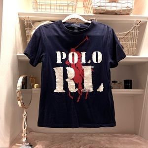 Polo Ralph Lauren Boy M  (10-12) Navy Blue Logo T-shirt